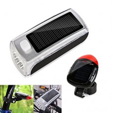 BestDealUSA Bicycle 4 Led Solar and USB 2.0 Rechargeable Headlight - B00AIHR4X6